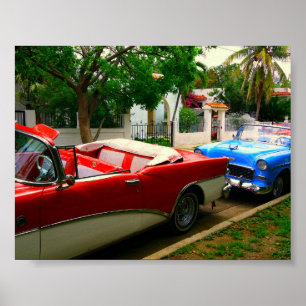 Retro-auto's op Cuba Poster
