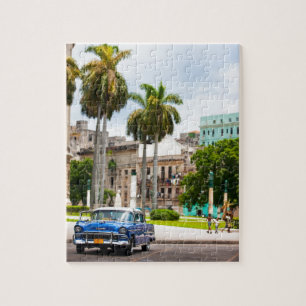 Retro auto's op de Havanna straat Legpuzzel