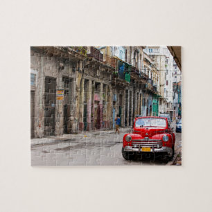 Retro auto's op de straat in Havana Legpuzzel
