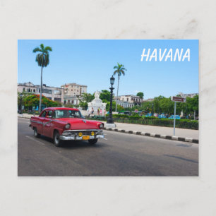 Retro-auto's op straat in Havana Briefkaart