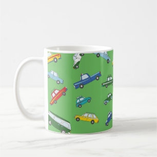 Retro auto's: Schattige handgetekend patroon Koffiemok