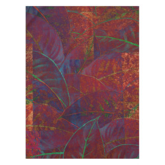 Retro Autumn Foliage Burgundy Leaves Metallic Tafelkleed