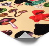 Retro Autumn Woodland Waterverf paddenstoel Poster (Hoek)