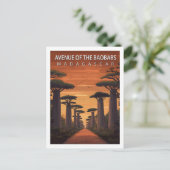 Retro Avenue of the Baobabs Madagascar Nature Briefkaart (Staand voorkant)
