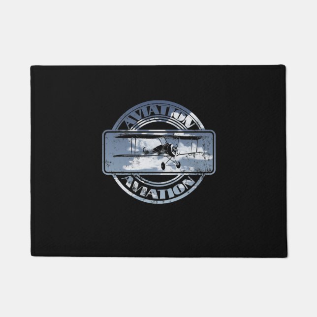 Retro Aviation Badge Deurmat (Voorkant)