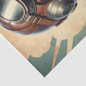 Retro Aviator Vrouw in  Stijl -Decoupage- Tissuepapier (Detail)