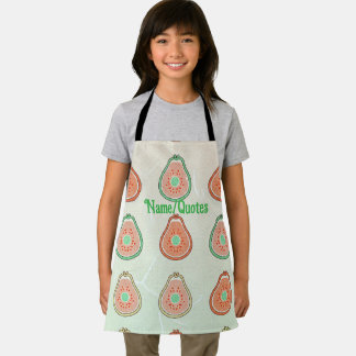 Retro Avocado Patroon – Perzik en Mintgroen Schort