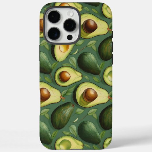 Rétro Avocado Tough iPhone 16 Pro Max Coque (Verso)