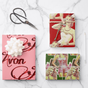 Retro Avon Christmas Inpakpapier Vel