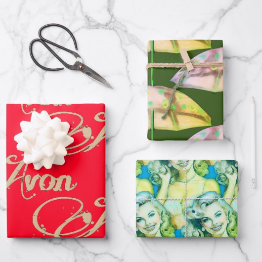 Retro Avon Christmas Inpakpapier Vel (Voorkant)