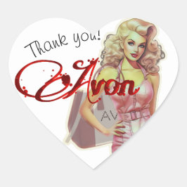 Retro Avon Representative Visitekaartje Hart Sticker