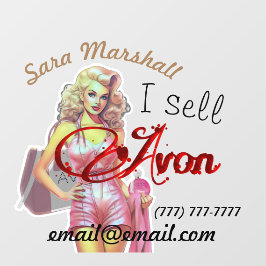 Retro Avon-vertegenwoordiger Raamsticker