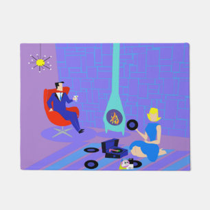 Retro Avond aan de Mat van de Portier van het Huis