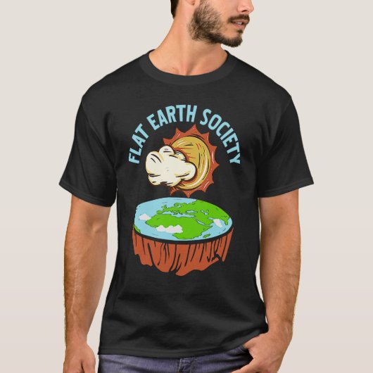 Retro Awesome FLAT Earth Society Designs Present T-shirt (Voorkant)