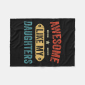 Retro Awesome Like My Daughters Funny Men Dad Fath Fleece Deken (Voorkant (Horizontaal))