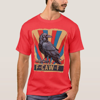 Retro awF Zwarte Vogel Kraai Grappige Kraai Vogel T-shirt