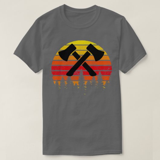 Retro Ax Thrower Cool Ax 1 T-shirt (Design voorkant)