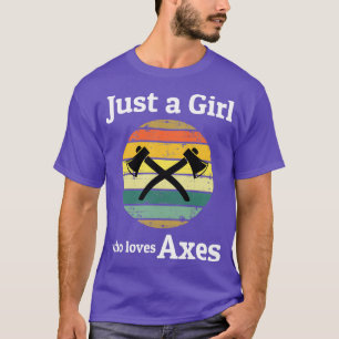 Retro Ax Throwing Girl Thrower Hatchet T-shirt