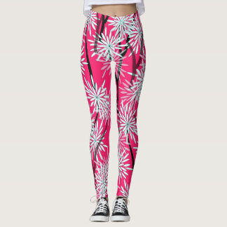 Retro Aziatisch bloemetjesbehang. Leggings