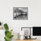 Retro B&W Diner Poster 20 x 24 (Thuiskantoor)