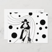 Retro-baanmodel,  Art Deco-Mode Briefkaart (Voorkant / Achterkant)