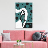 Retro-baanmodel,  Art Deco-Mode Canvas Afdruk (Insitu (Woonkamer))