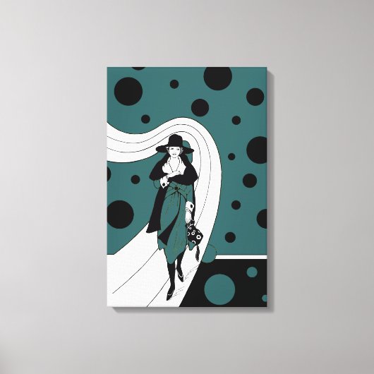 Retro-baanmodel,  Art Deco-Mode Canvas Afdruk (Voorkant)