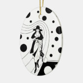 Retro-baanmodel, Art Deco-Mode Keramisch Ornament (Links)