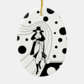 Retro-baanmodel, Art Deco-Mode Keramisch Ornament (Voorkant)