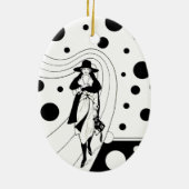 Retro-baanmodel, Art Deco-Mode Keramisch Ornament (Achterkant)