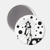 Retro-baanmodel,  Art Deco-Mode Magneet (Voorkant / Achterkant)