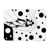 Retro-baanmodel,  Art Deco-Mode Magneet (Horizontaal)