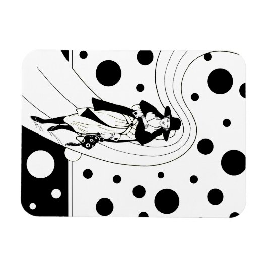 Retro-baanmodel,  Art Deco-Mode Magneet (Horizontaal)