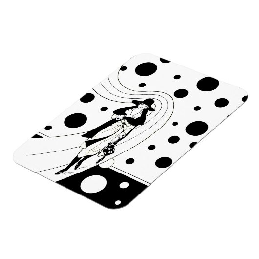 Retro-baanmodel,  Art Deco-Mode Magneet (Linkerzijde)