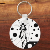 Retro-baanmodel,  Art Deco-Mode Sleutelhanger (Achterkant)