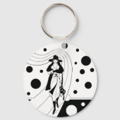 Retro-baanmodel,  Art Deco-Mode Sleutelhanger (Achterkant)