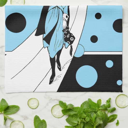 Retro-baanmodel,  Art Deco-Mode Theedoek (Gevouwen)