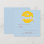 Retro Baby Blue Accommodatie Enclosure Card Kaart (Voorkant / Achterkant)