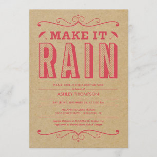 Retro Baby Douche Uitnodigingen