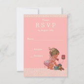 Retro Baby Girl on Phone Baby shower RSVP (Dos)