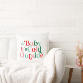 Retro Baby Het is koud buiten Kerstmis Kussen