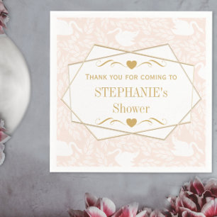 Retro Baby Meisje Swan Pattern Baby shower Servet
