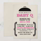 Retro Baby Q Baby shower Uitnodiging (Voorkant / Achterkant)