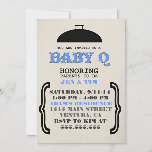 Retro Baby Q Baby shower Uitnodiging (Voorkant)