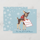 Retro Baby rendier | Aangepaste vlakke kerst Kaart (Voorkant / Achterkant)