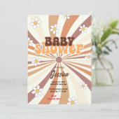 Retro-Baby shower Kaart (Staand voorkant)