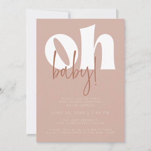 Retro Baby shower Uitnodiging (Voorkant)