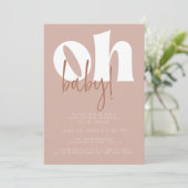 Retro Baby shower Uitnodiging (Staand voorkant)