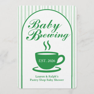 Retro babyborrel in koffiehuisstijl - Vintage Groe Kaart