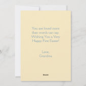  Retro Baby's eerste Pasen Schattige Custom Feestdagenkaart (Achterkant)